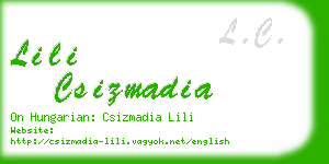 lili csizmadia business card